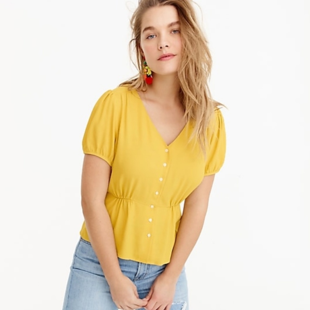 NWT J. Crew Button-up Peplum Top - Sz 4